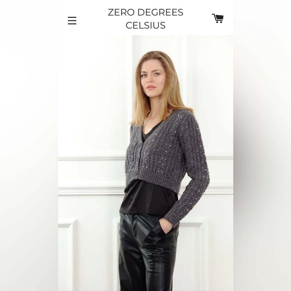Elegant Gray Women's Cardigan